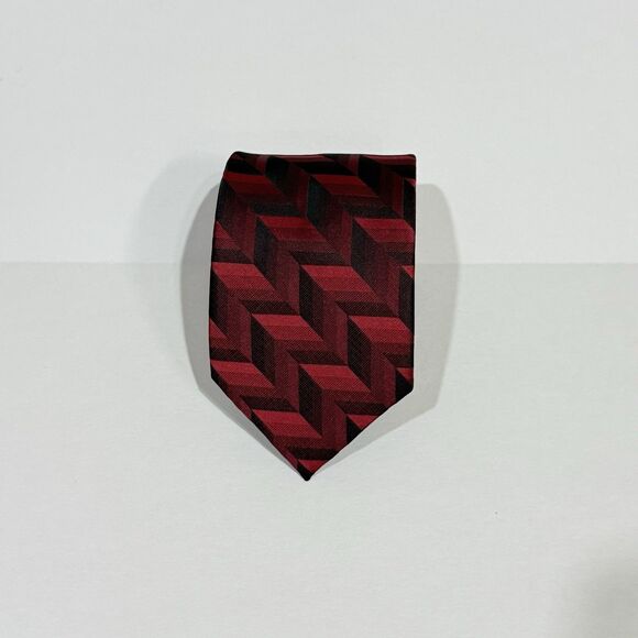 Pierre Cardin Hand Made Red Blue Silk Men’s Neck Tie - Picture 9 of 11